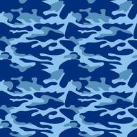 camouflage patroon achtergrond naadloos vector illustratie. klassiek kleding stijl maskeren camo herhaling afdrukken. blauw kleuren marines structuur