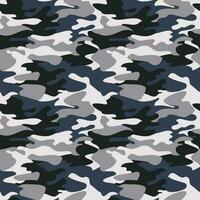 camouflage patroon achtergrond naadloos vector illustratie. klassiek kleding stijl maskeren camo herhaling afdrukken. grijs zwart wit kleuren Woud winter structuur