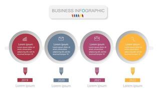 infographic sjabloon in 4 stappen sjabloon voor diagram grafiek presentatie en grafiek vector