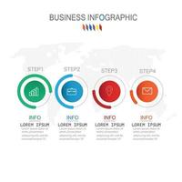 infographic sjabloon in 4 stappen sjabloon voor diagram grafiek presentatie en grafiek vector