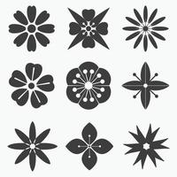 set van bloem iconen vector