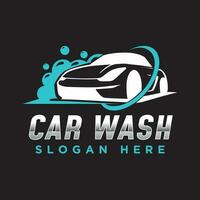 elegant auto wassen logo ontwerp. auto het wassen onderhoud vector illustratie