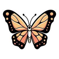 hand- getrokken vlinder in tekening stijl vector