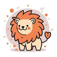 hand- getrokken schattig leeuw in tekening stijl vector