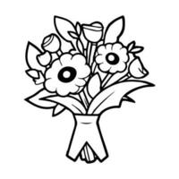 hand- getrokken bloem boeket in tekening stijl vector