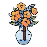 hand- getrokken bloem boeket in tekening stijl vector