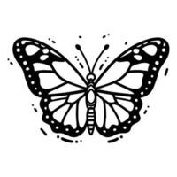 hand- getrokken vlinder in tekening stijl vector