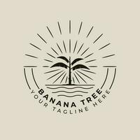 banaan boom logo wijnoogst logo ontwerp met minimalistische stijl logo vector illustratie ontwerp
