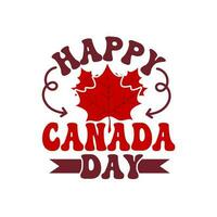 Canada dag vector illustratie. gelukkig Canada dag belettering vakantie ontwerp. geïsoleerd Aan een wit achtergrond.