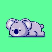 schattig koala slapen tekenfilm vector icoon illustratie. dier natuur icoon concept geïsoleerd premie vector. vlak tekenfilm stijl