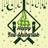 gelukkig ied mubarak achtergrond vector