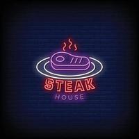 steak house logo neonreclames stijl tekst vector