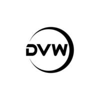 dvw brief logo ontwerp in illustratie. vector logo, schoonschrift ontwerpen voor logo, poster, uitnodiging, enz.