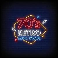 retro muziek parade neonreclames stijl tekst vector