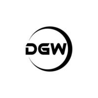 dgw brief logo ontwerp in illustratie. vector logo, schoonschrift ontwerpen voor logo, poster, uitnodiging, enz.