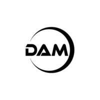 dam brief logo ontwerp in illustratie. vector logo, schoonschrift ontwerpen voor logo, poster, uitnodiging, enz.