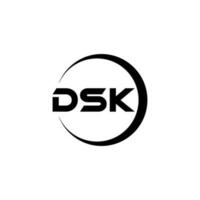 dsk brief logo ontwerp in illustratie. vector logo, schoonschrift ontwerpen voor logo, poster, uitnodiging, enz.