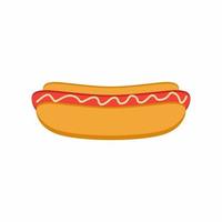 hotdog platte pictogram vector