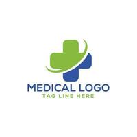 medische kruis en gezondheidsapotheek logo vector sjabloon