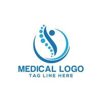 creatief menselijk Gezondheid zorg fysiotherapie chiropractie concept logo ontwerp vector