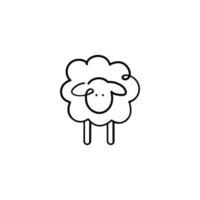 schapen lijn stijl icoon ontwerp vector