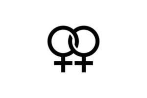 dubbele vrouw symbool. lesbienne teken. gemakkelijk vector ontwerp bewerkbare