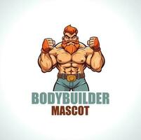 lichaam bouwer mascotte logo ontwerp vector