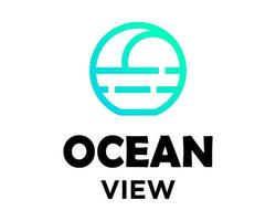 stoutmoedig meetkundig gemakkelijk oceaan visie logo ontwerp. vector