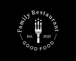 logo voor de familie restaurant mooi zo voedsel. vector