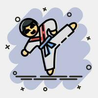 icoon taekwondo krijgshaftig kunsten. zuiden Korea elementen. pictogrammen in grappig stijl. mooi zo voor afdrukken, affiches, logo, advertentie, infografieken, enz. vector