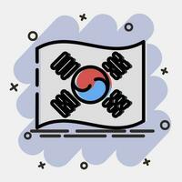 icoon zuiden Koreaans vlag. zuiden Korea elementen. pictogrammen in grappig stijl. mooi zo voor afdrukken, affiches, logo, advertentie, infografieken, enz. vector