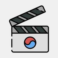 icoon Koreaans drama films. zuiden Korea elementen. pictogrammen in gevulde lijn stijl. mooi zo voor afdrukken, affiches, logo, advertentie, infografieken, enz. vector
