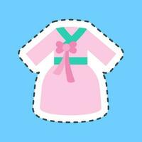 sticker lijn besnoeiing hanbok jurk. zuiden Korea elementen. mooi zo voor afdrukken, affiches, logo, advertentie, infografieken, enz. vector