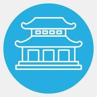 icoon zuiden Korea paleis. zuiden Korea elementen. pictogrammen in blauw ronde stijl. mooi zo voor afdrukken, affiches, logo, advertentie, infografieken, enz. vector