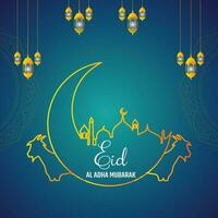 eid al adha mubarak Islamitisch elegant creatief vector ontwerp,