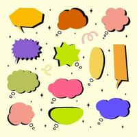 reeks van kleurrijk toespraak bubbels. hand getekend chatten wolken. chatten. vector illustratie.