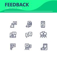 reeks icoon lijn gemakkelijk icoon reeks getuigenis, klant feedback, vector illustratie