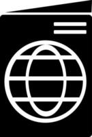 zwart en wit paspoort icoon of symbool. vector