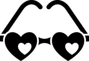 hart vorm bril icoon in zwart en wit kleur. vector