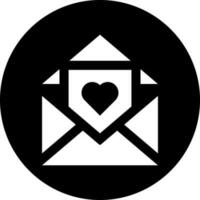 liefde brief of mail icoon in zwart en wit kleur. vector