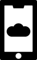 wolk Aan smartphone scherm glyph icoon of symbool. vector