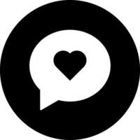 zwart en wit illustratie van liefde of favoriete bericht icoon. vector
