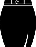 zwart en wit illustratie van midi buis rok icoon. vector