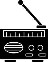 zwart en wit radio icoon of symbool. vector