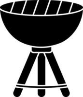 illustratie van barbecue in zwart en wit kleur. glyph icoon of symbool. vector