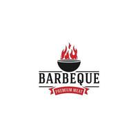 gegrilde logo vector barbecue op witte achtergrond