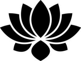 lotus bloem icoon in zwart en wit kleur. vector
