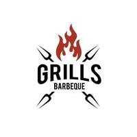 eenvoudige moderne premium barbecue logo ontwerp eten of grill sjabloon vector illustratie concept