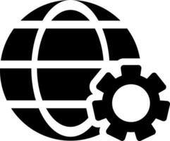 globaal instelling icoon in zwart en wit kleur. vector