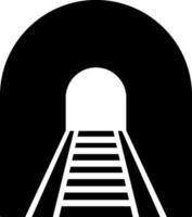 glyph spoorweg tunnel icoon in vlak stijl. vector